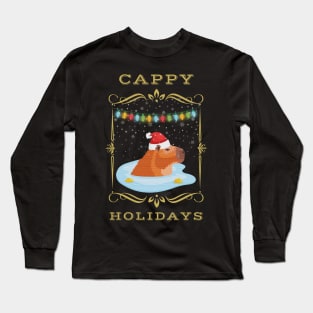 Christmas Capybara  Holiday Winter Long Sleeve T-Shirt